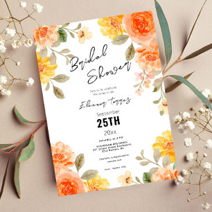 Invitation Boho chic moderne fleurs sauvages éclatantes douch