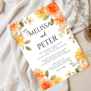 Invitation Boho chic moderne fleurs sauvages vives Mariage