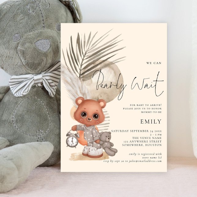 Invitation Boho Chic On Peut Bearly Wait Baby shower (Créateur téléchargé)
