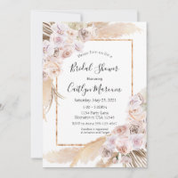 Boho chic orchidée pampas herbe nuptiale douche