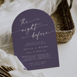 Invitation Boho Chic Plum Purple Arch Dîner De Répétition