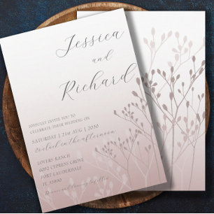 Invitation Boho Chic Rose Gold Mariage botanique