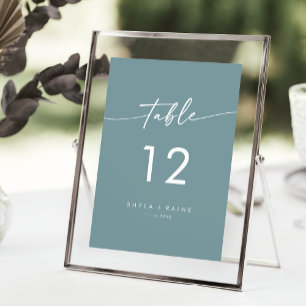 Invitation Boho Chic Seafoam Turquoise Mariage Numéros de tab