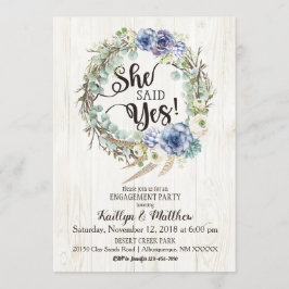 Invitation Boho Chic Succulent Eucalyptus Partie d'engagement