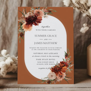 Invitation Boho Chic Terracotta Brûlé Mariage de rouille oran