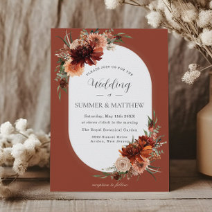 Invitation Boho Chic Terracotta Brûlé Mariage de rouille oran