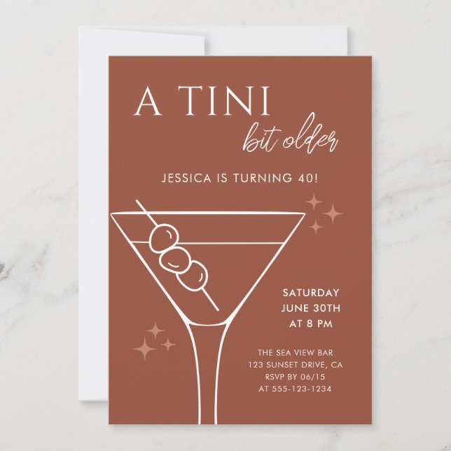Invitation Boho Chic Terracotta Tini Bit Ancien 40e anniversa (Devant)