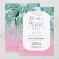 Boho Chic Tropical Beach Aquarelle Sexe Révéler