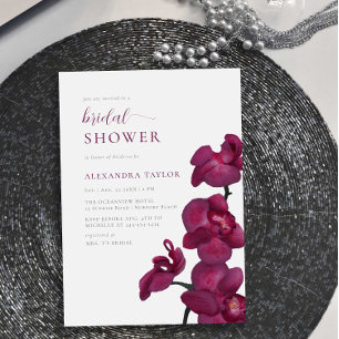 Invitation Boho Chic violet orchidée Élégante Fête des mariée