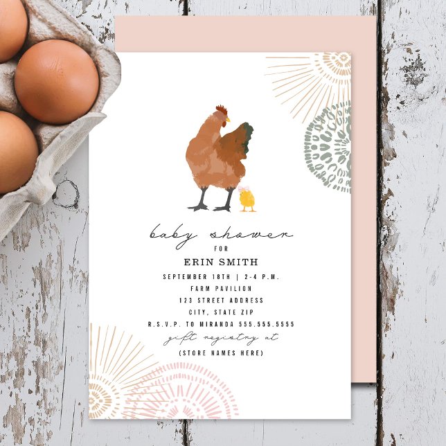 Invitation Boho Chicken Mama Baby shower fille (Créateur téléchargé)