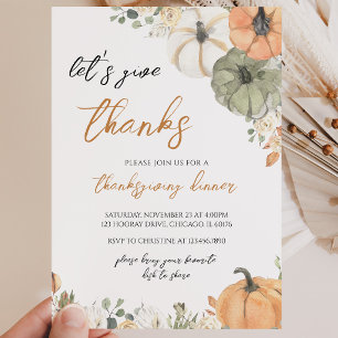 Invitation Boho Citrouille Rendons Grâce