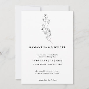 Invitation Boho Clear Indie Rustic Botanique minuscule fleur