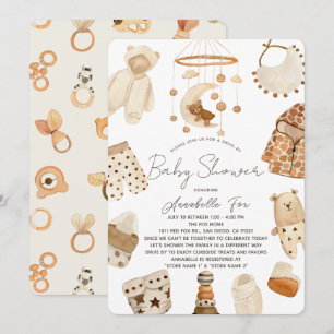 Invitation Boho Clothes Nursery Drive-by Baby shower Invitati