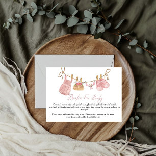 Invitation Boho Clothesline book for baby request Card