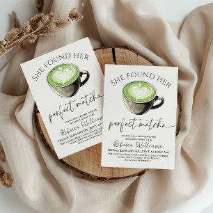 Invitation Boho Coffee Green Perfect Matcha Enterrement de Vi