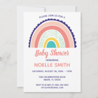 Boho coloré arc-en-ciel Baby shower pointillé