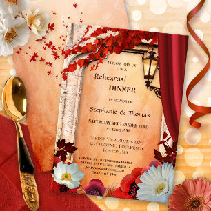 Invitation Boho coloré Chic Floral Dîner de répétition automn