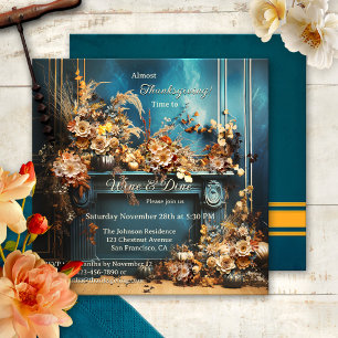 Invitation Boho Coloré Chic Thanksgiving Diner Party