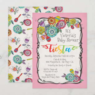 Invitation Boho coloré Floral mexicaine Fiesta Baby shower