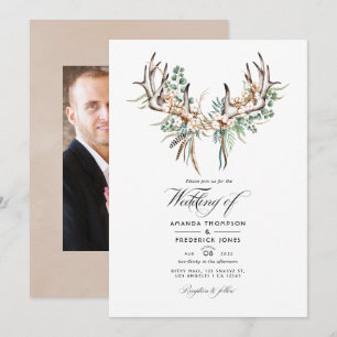 Invitation Boho Cotton et Eucalyptus Boho Mariage Photo