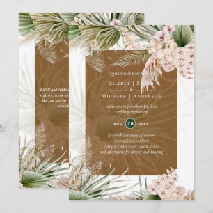 Invitation BOHO Couleur de la Terre Pampas Mariage