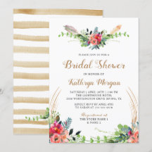 Boho Country Floral Aquarelle Flore Fête des marié