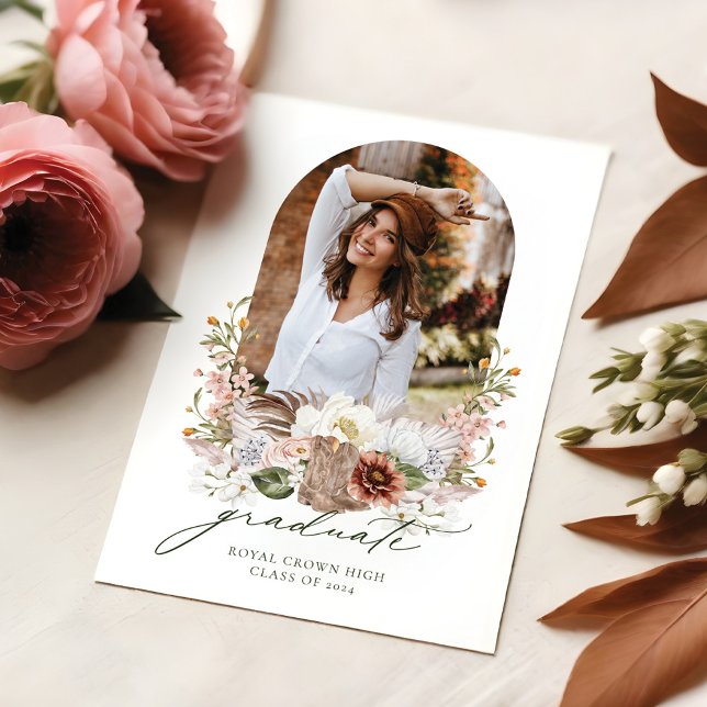 Invitation Boho Cowgirl Pays Western Graduation Party (Boho Cowgirl Country Western Graduation Party Invitation)