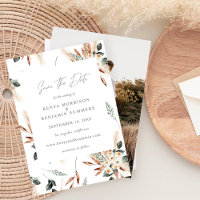 Boho Cuivre & Pampas & Floral Enregistrer la date
