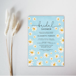 Invitation Boho Daisies Fête des mariées aquarelle