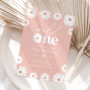 Invitation Boho Daisy Wild One 1ère fête d'anniversaire
