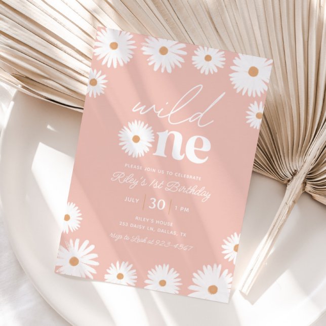 Invitation Boho Daisy Wild One 1ère fête d'anniversaire (Créateur téléchargé)