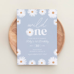 Invitation Boho Daisy Wild Un 1er anniversaire fêté Invitatio