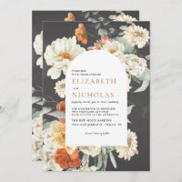 Boho Dark Floral Greenery Mariage botanique