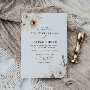 Invitation Boho d'automne Floral et Mariage Boho d'été