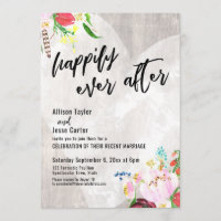 Boho de coeur Floral Bois Rustique Heureux Jamais 