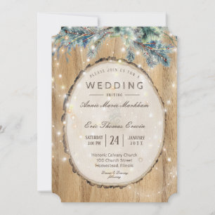 Invitation Boho de montagne de pin rustique