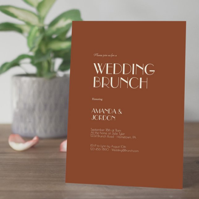 Invitation Boho Deco d'automne | Brunch Mariage rouille (Créateur téléchargé)