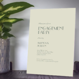 Invitation Boho Deco d'automne   Cream Engagement Party