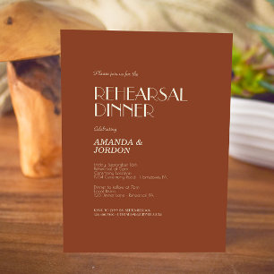 Invitation Boho Deco d'automne   Dîner de répétition de rouil