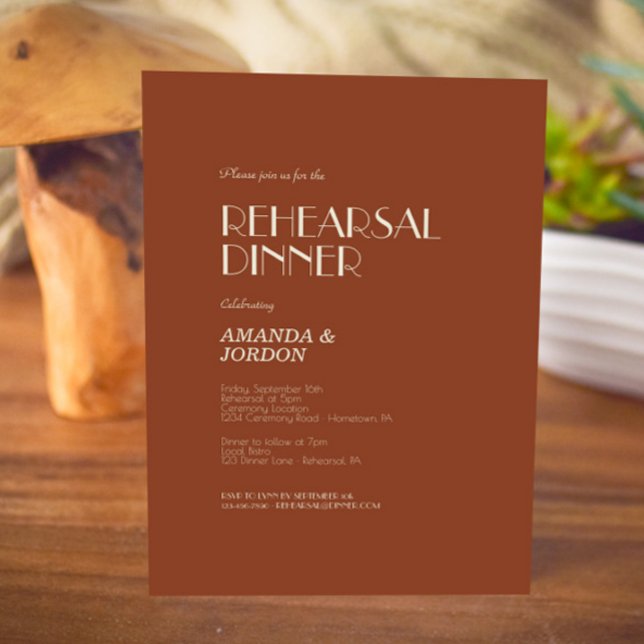 Invitation Boho Deco d'automne | Dîner de répétition de rouil (Créateur téléchargé)