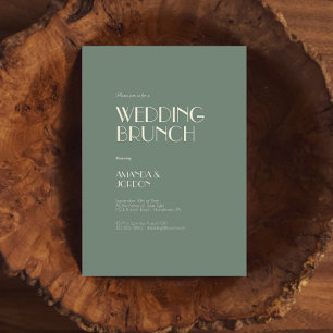 Invitation Boho Deco d'automne   Sage Green Mariage Brunch