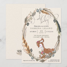 Invitation BOHO Deer et le Baby shower de la faune