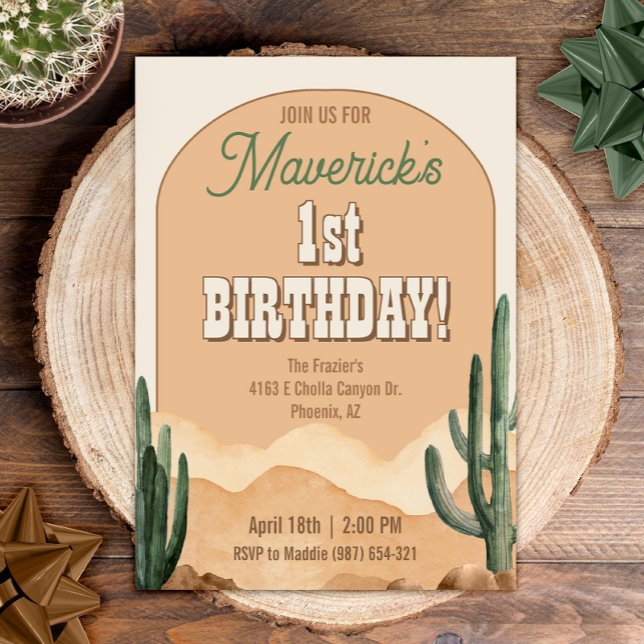 Invitation Boho Desert Cactus Southwestern Anniversaire Party (Créateur téléchargé)