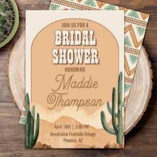 Invitation Boho Desert Cactus Southwestern Arch Fête des mari