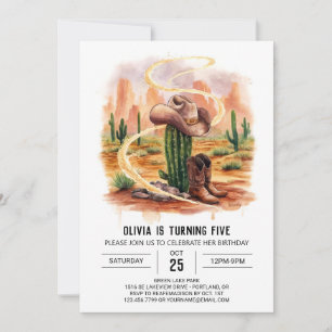 Invitation Boho Desert Cowboy Anniversaire
