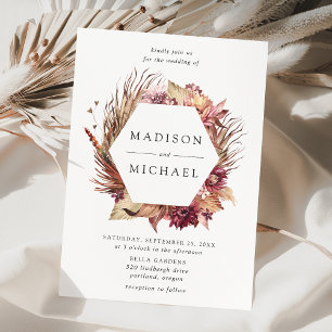Invitation Boho Desert Floral Mariage