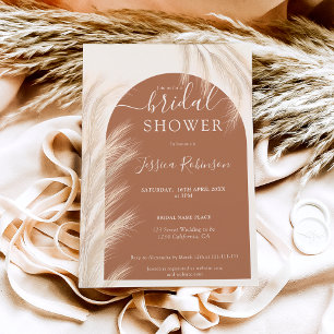 Invitation Boho désert pampas herbe aquarelle nuptiale douche