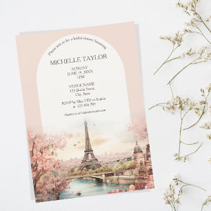 Invitation Boho Destination Wedding Paris Tour Eiffel Françai