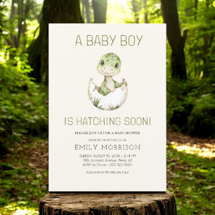 Invitation Boho Dinosaur éclosion Bientôt bébé garçon douche