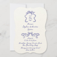 Boho Doodé manuscrit Cobalt Bleu & Écru Simple